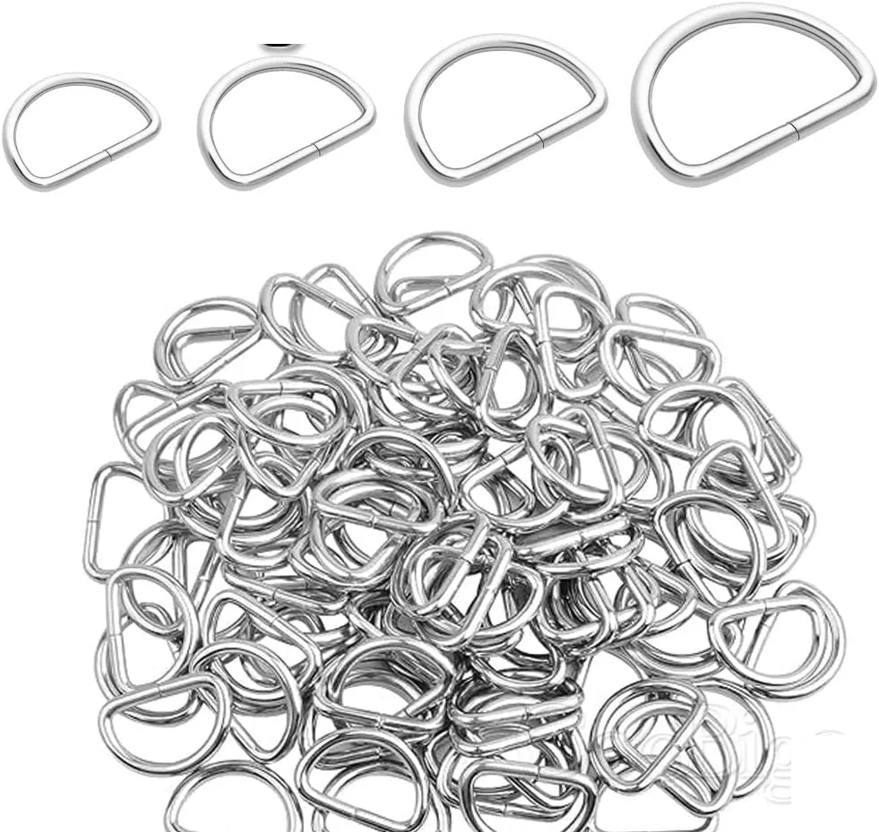 Metal D Ring 500pcs Metal 1/2"~1-1/4" D Rings Dee Ring Buckle Belt Webbing Handbag Straps Bag Pet Collar DIY