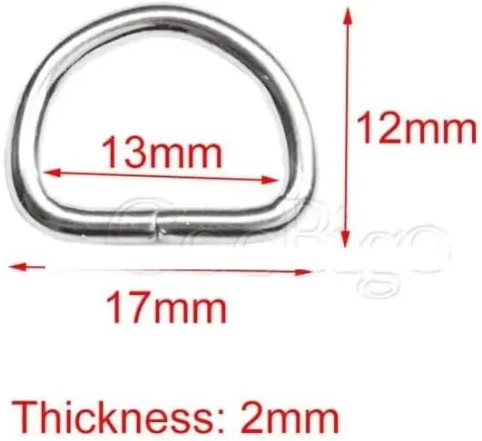 Metal D Ring 500pcs Metal 1/2"~1-1/4" D Rings Dee Ring Buckle Belt Webbing Handbag Straps Bag Pet Collar DIY