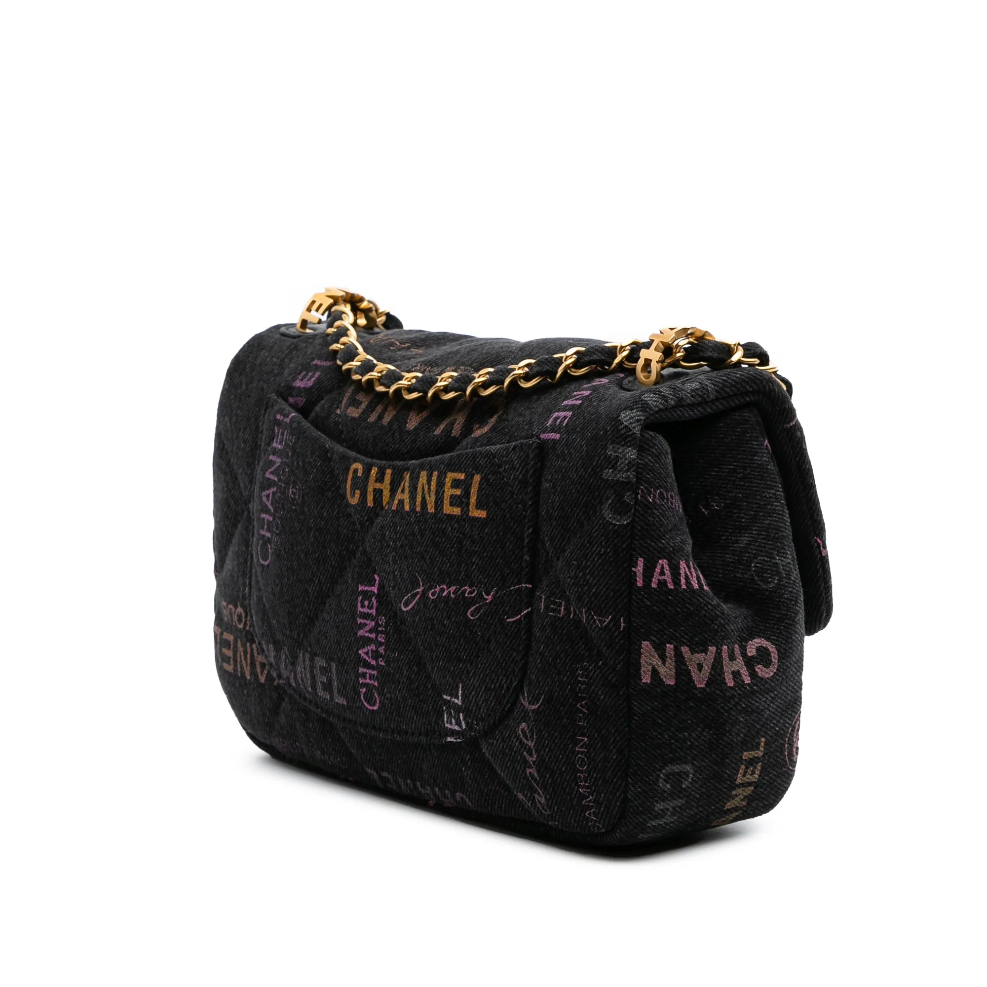 Mini Rectangular Quilted Denim Mood Flap