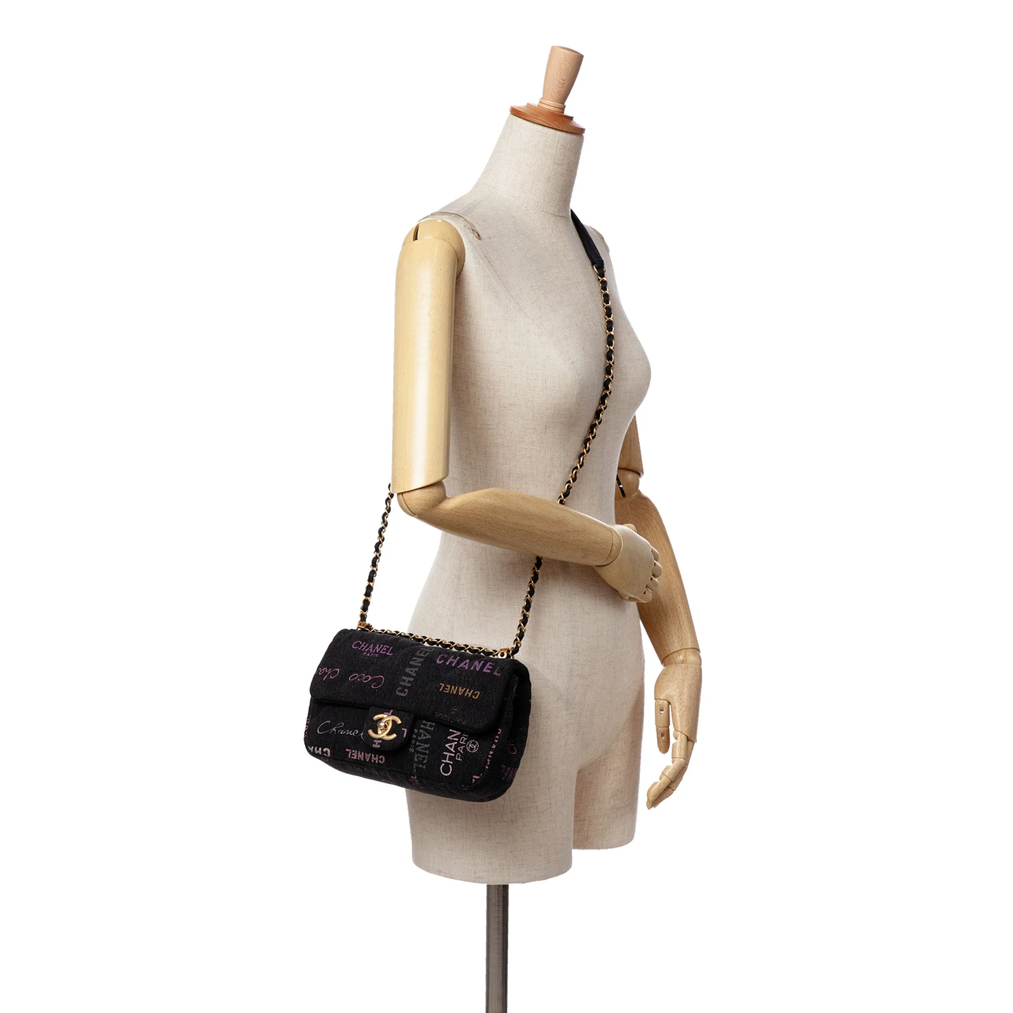 Mini Rectangular Quilted Denim Mood Flap