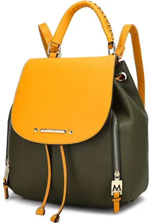 MKF Collection Backpack for Women Vegan Leather Bookbag Top Handle Bag Lady Fashion Pocketbook Travel bag by Mia k