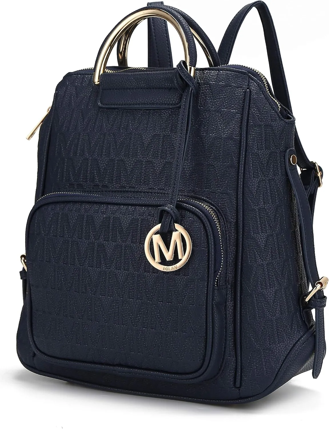 MKF Collection Signature Women Backpack, Vegan Leather Travel Bag Top-Handle Fashion Business Work Bag by Mia K