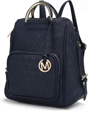 MKF Collection Signature Women Backpack, Vegan Leather Travel Bag Top-Handle Fashion Business Work Bag by Mia K