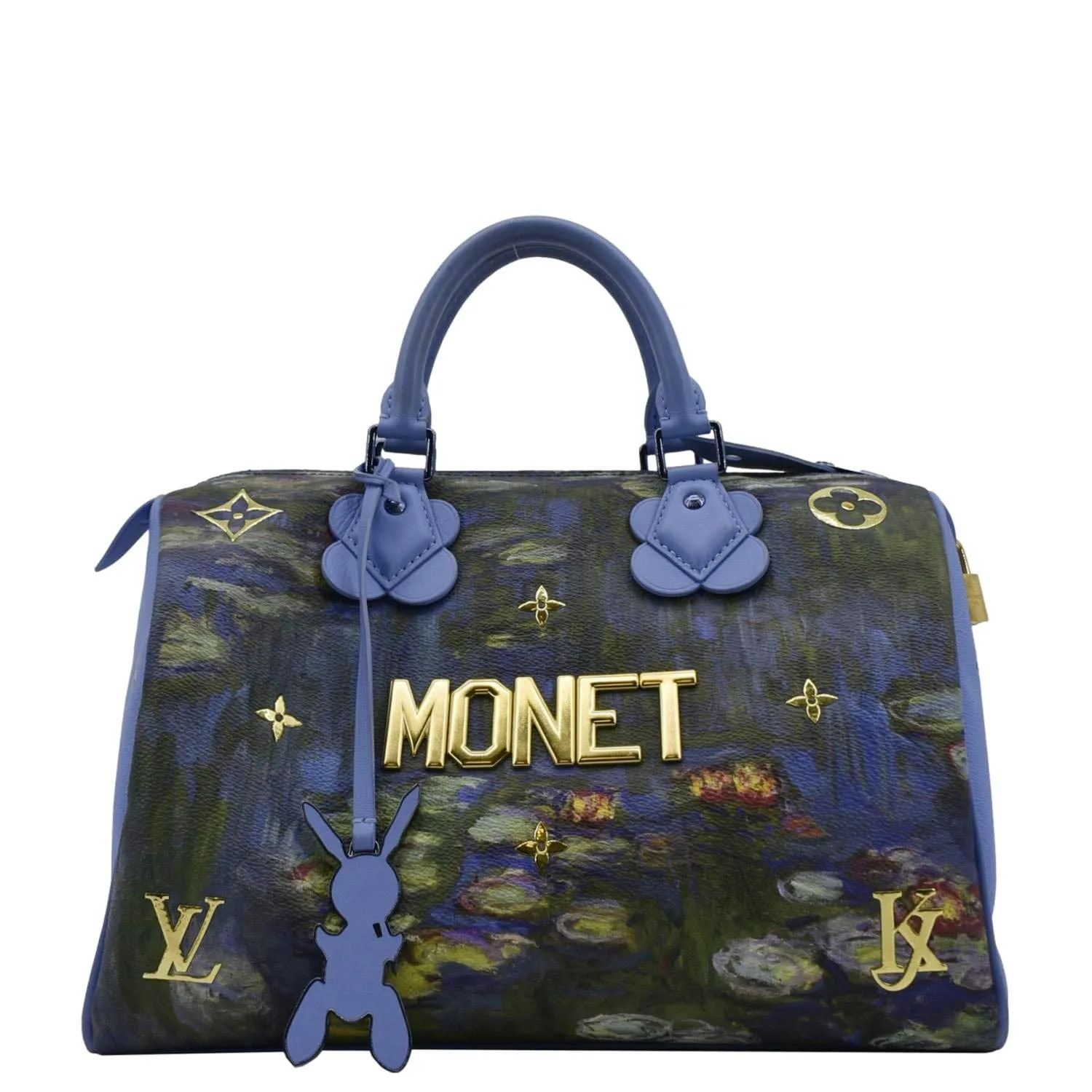 Monet Blue 30 Bag Speedy LOUIS Masters Coated Privacy-protected Sale ends today VUITTON Canvas Satchel