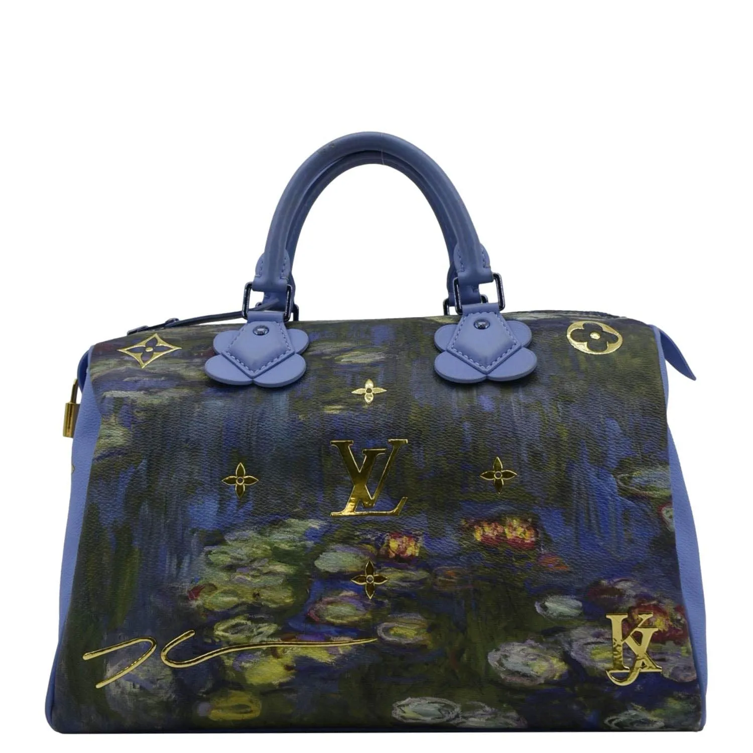 Monet Blue 30 Bag Speedy LOUIS Masters Coated Privacy-protected Sale ends today VUITTON Canvas Satchel