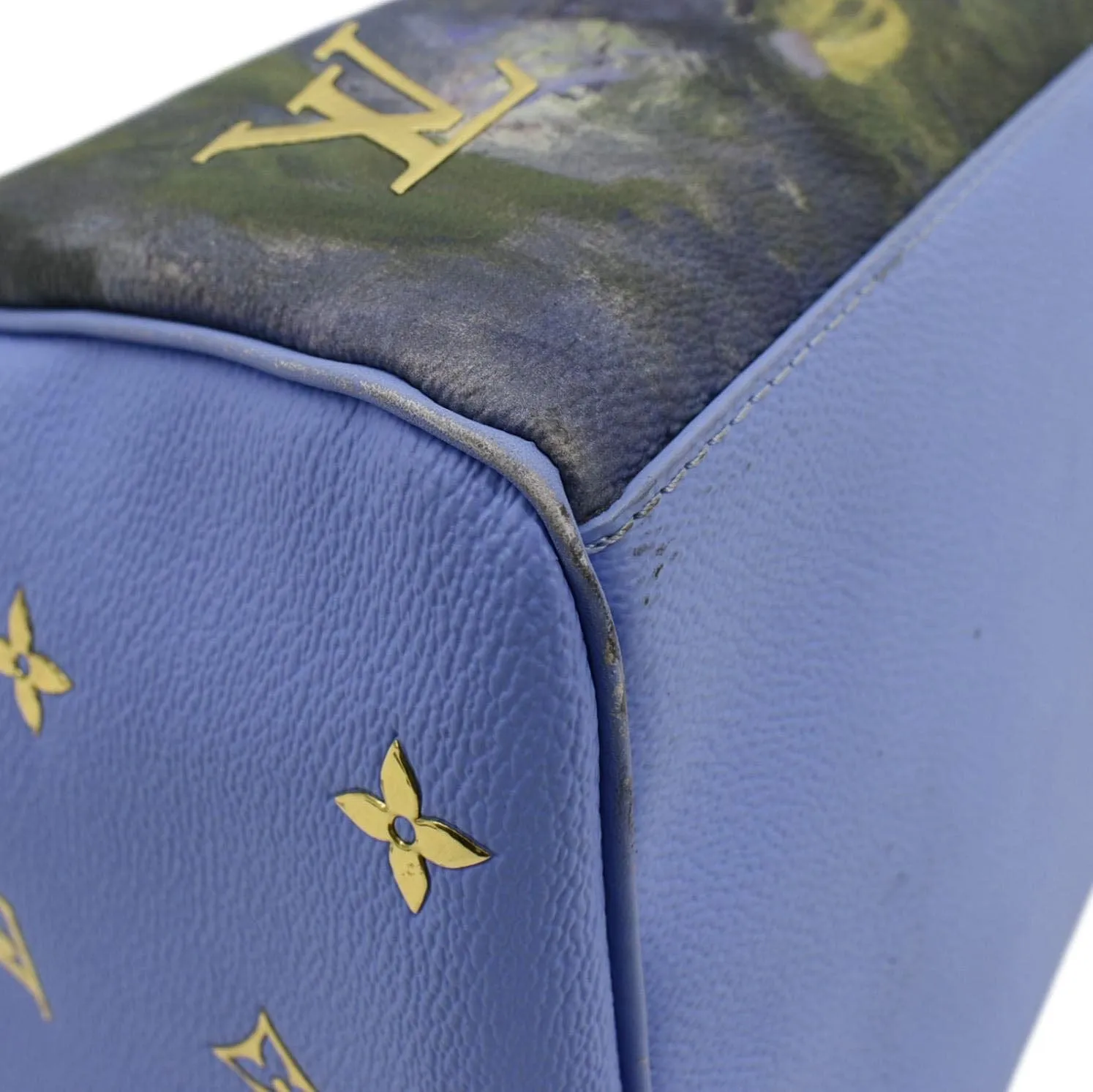 Monet Blue 30 Bag Speedy LOUIS Masters Coated Privacy-protected Sale ends today VUITTON Canvas Satchel