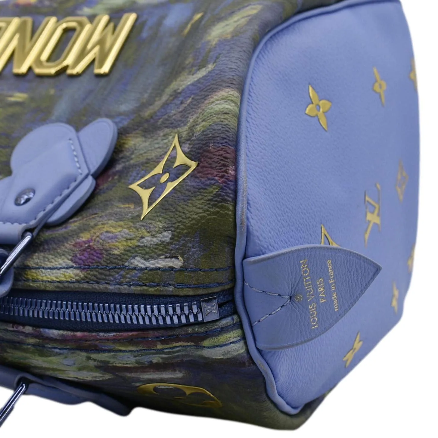 Monet Blue 30 Bag Speedy LOUIS Masters Coated Privacy-protected Sale ends today VUITTON Canvas Satchel