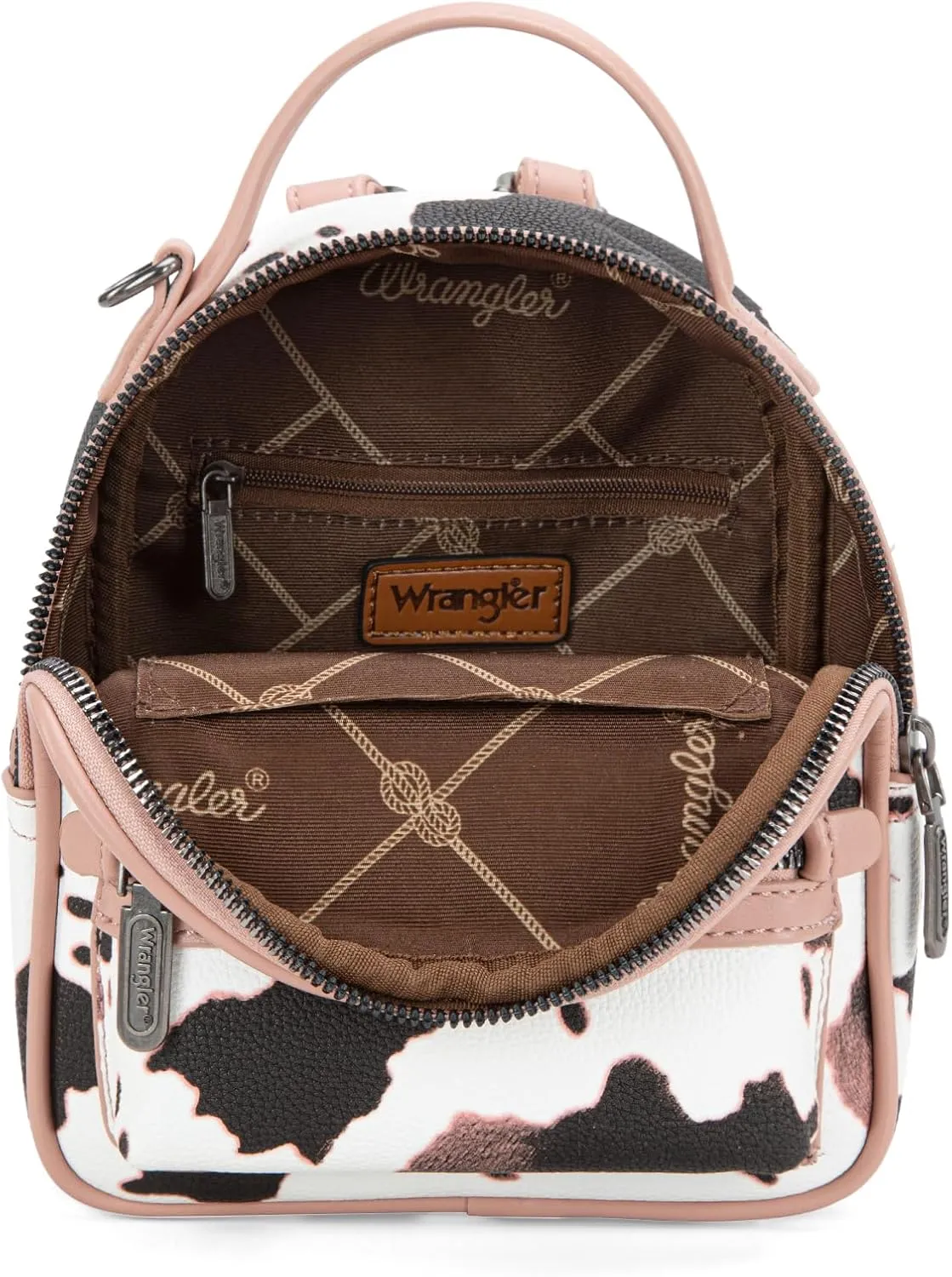 Montana West Wrangler Mini Backpack Cute Cow Print Backpack Purse for Girls and Women, Pink WG133-8600PK