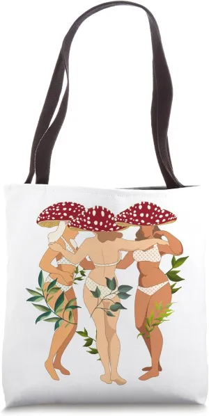 Mushroom Ladies Oversized Botanical Fungi Mycology Boho Tote Bag
