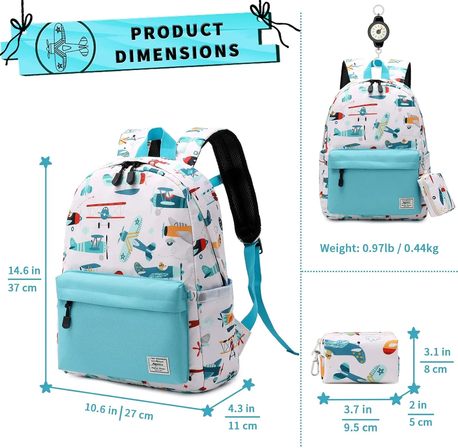 mygreen Toddler Backpack, Kids Backpack for Boys and Girls with Chest Strap