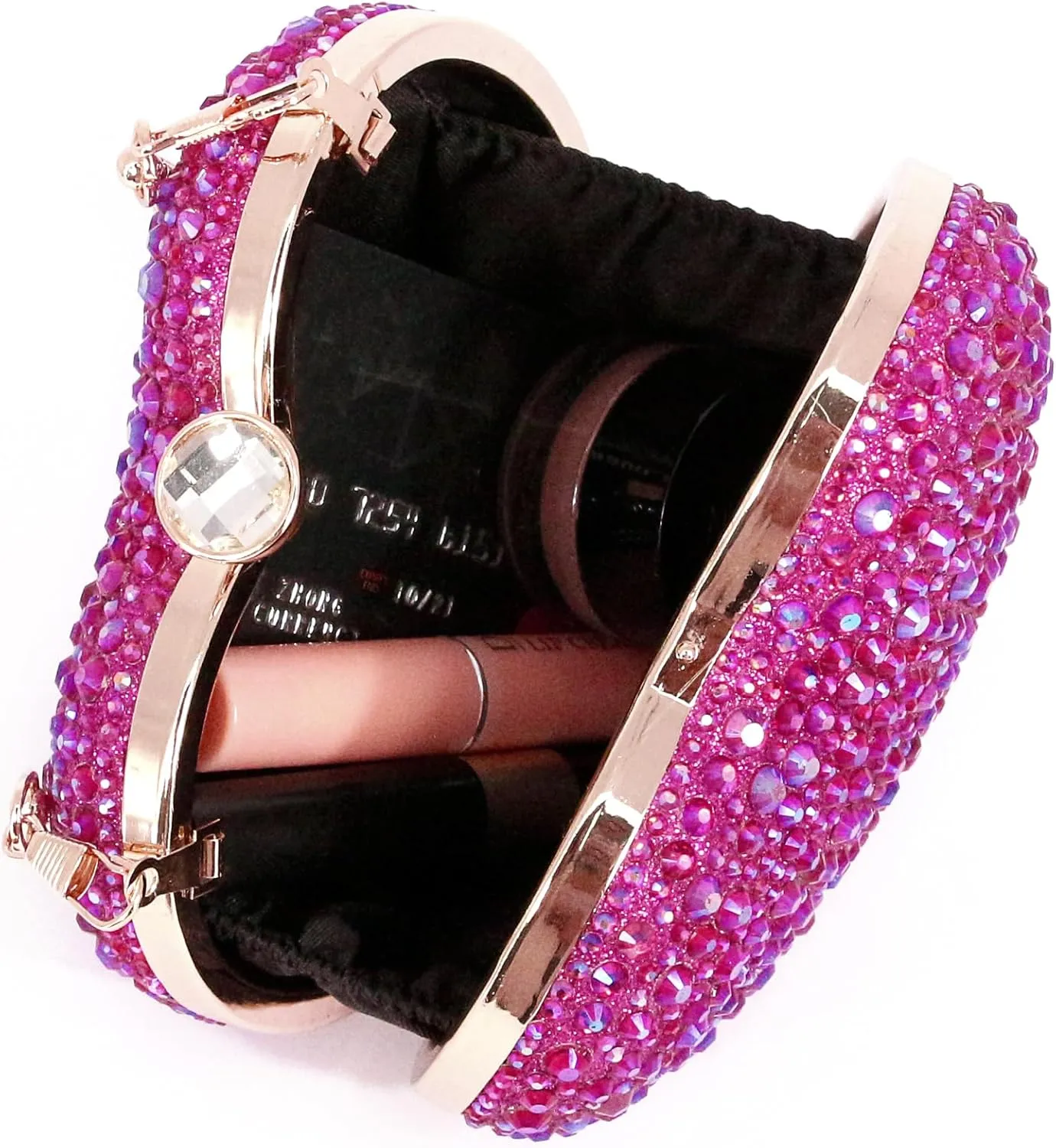 Naimo Womens Heart Bag Rhinestone Evening Bag Handbag Purse for Wedding Cocktail Party