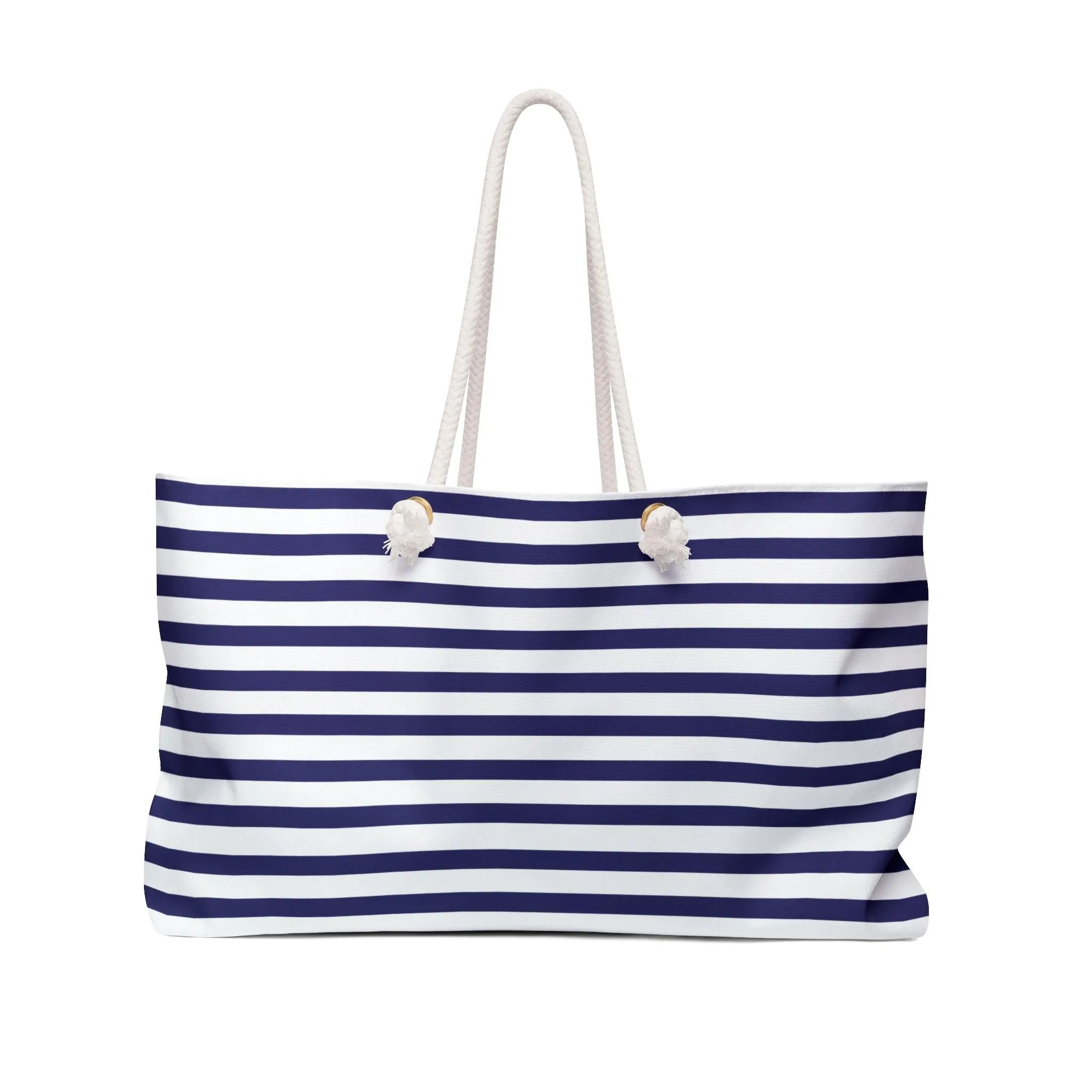 Nautical Blue Striped Weekender Bag Weekender Tote Bag Oversized Bag Lined Beach Tote Lake Trip Bag Travel Great Vacation Spring Break Bag