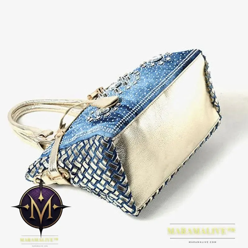 New Diamond-studded Denim Single-shoulder Messenger Bag