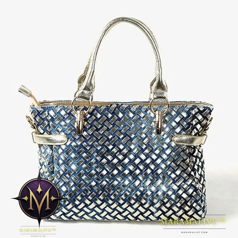 New Diamond-studded Denim Single-shoulder Messenger Bag