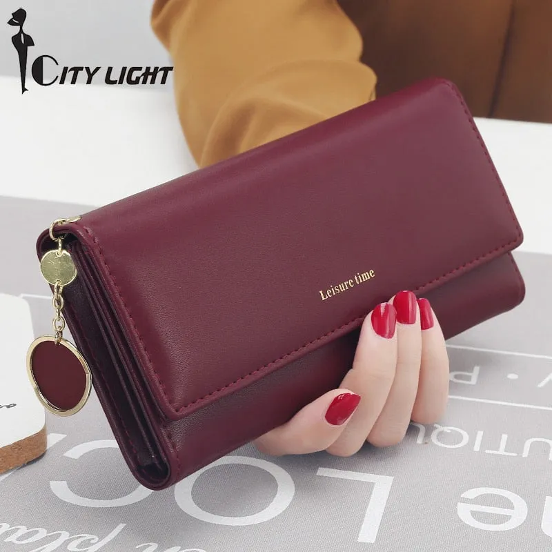 New Fashion Women Wallets Long Style Multi-Functional Wallet Purse Fresh PU leather Female Clutch Card Holder