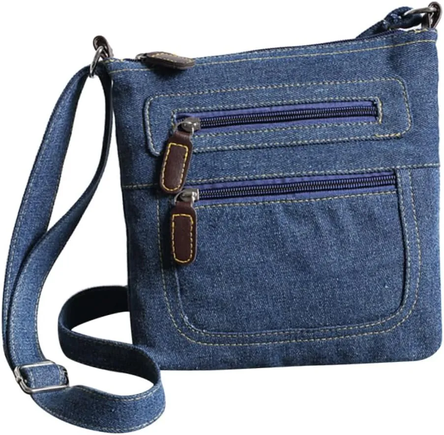 NOLITOY Bags for Women Tote Purse for Women Vintage Denim Crossbody Bag Women's Casual Square Zippered Shoulder Bag