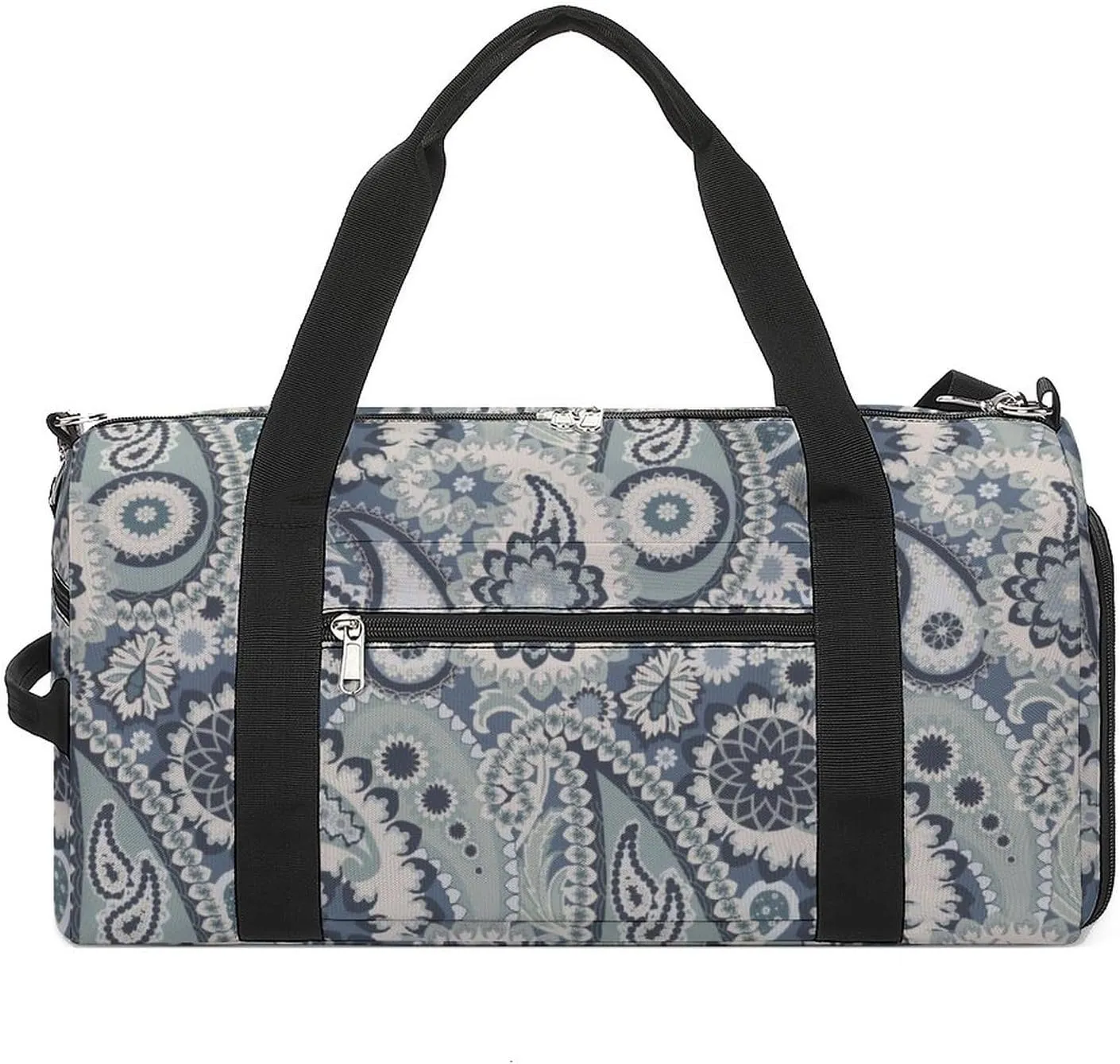Paisleys-colorful-pattern Sports Tote Gym Bag for Women Men, Overnight Bag with Shoe Compartment Water Resistant