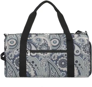 Paisleys-colorful-pattern Sports Tote Gym Bag for Women Men, Overnight Bag with Shoe Compartment Water Resistant