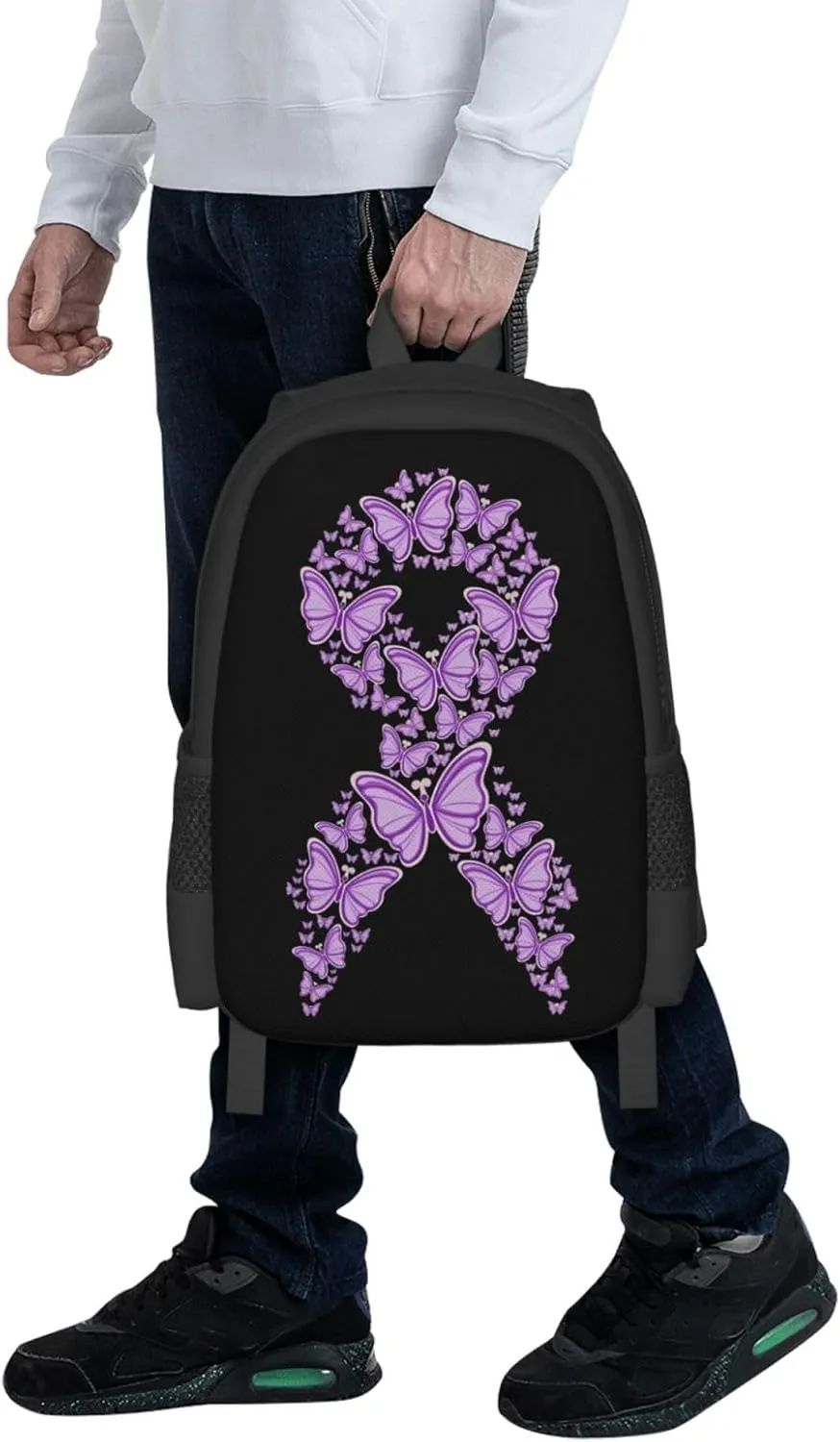 Pancreatic Cancer Awareness Backpack Lightweight Large Capacity Laptop Backpack Travel Backpacks for Unisex