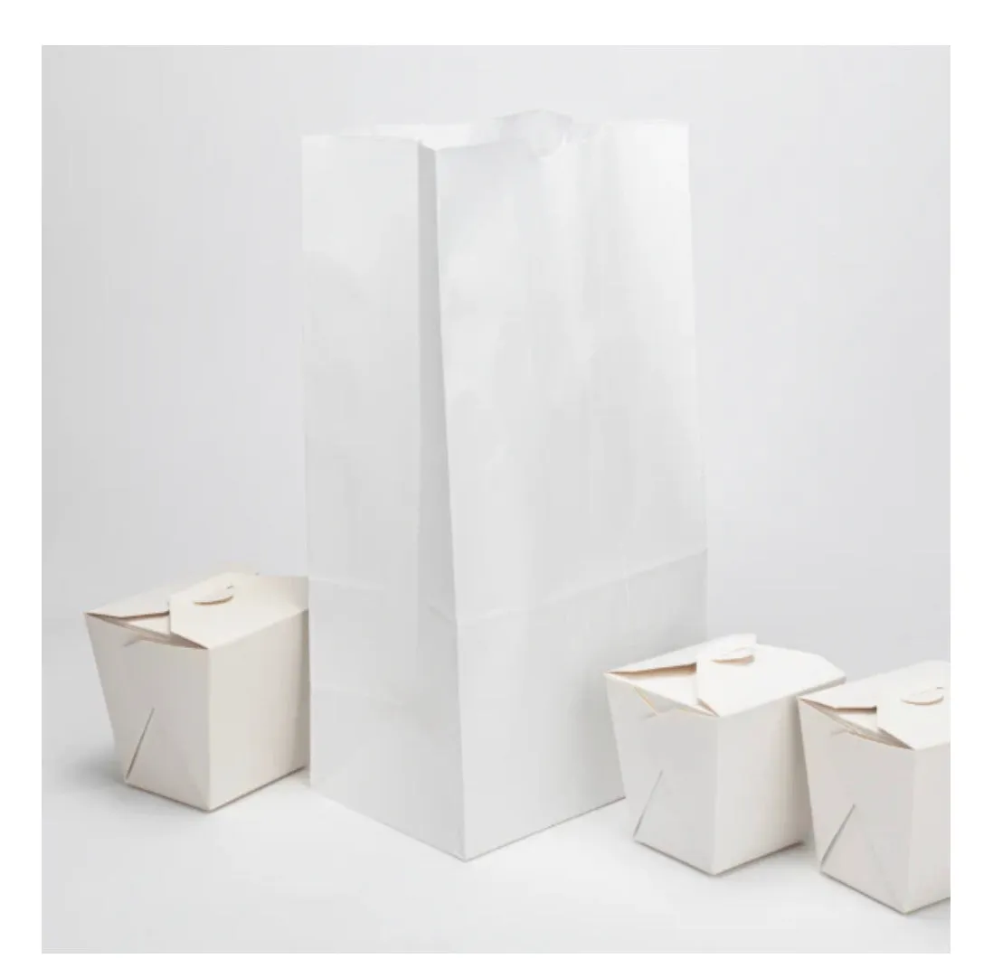 Paper Bag, 20 lb, White - 500 pcs