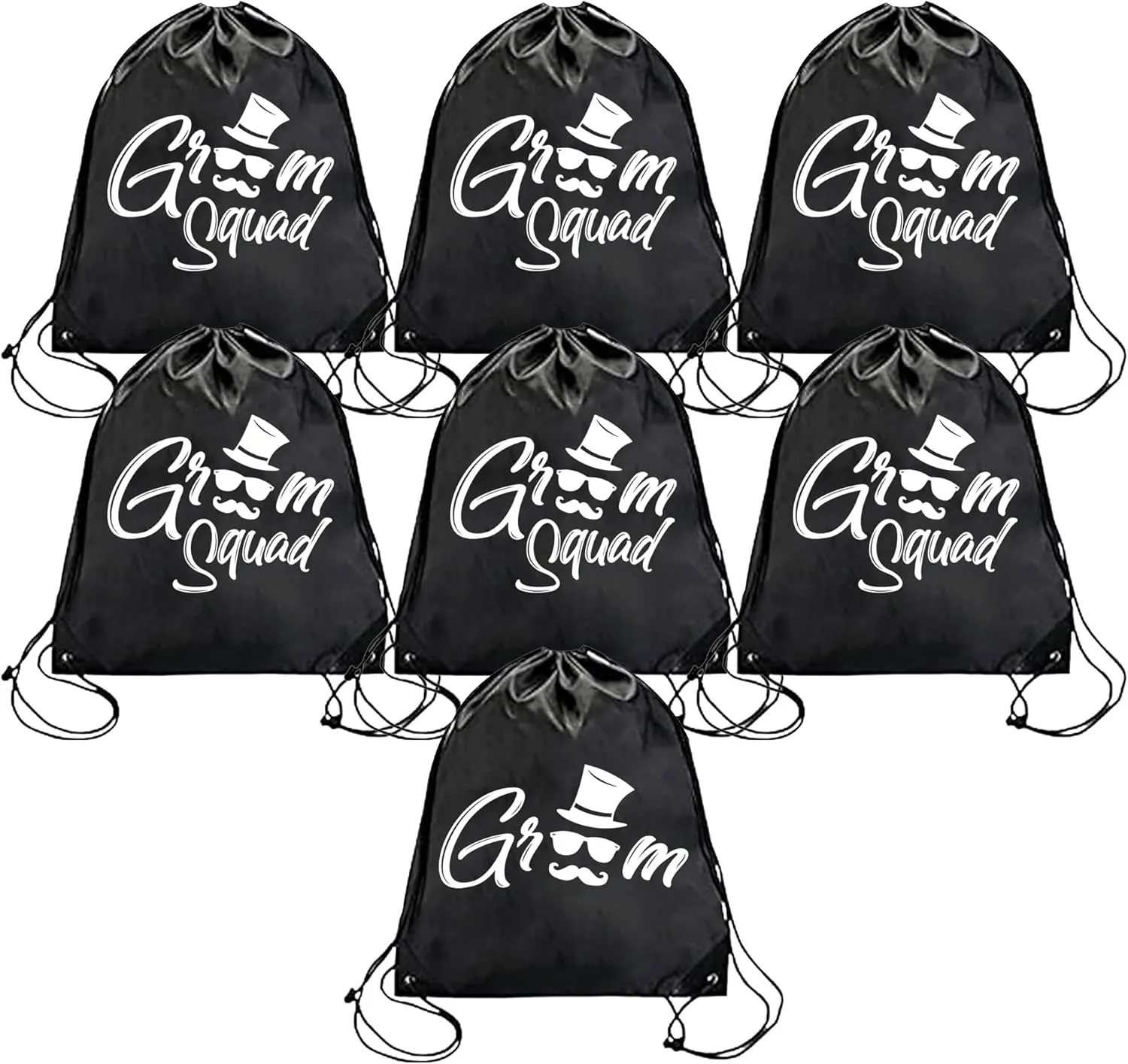 PartyGifts&beyond 7Pack Groomsmen Gift Bags With Drawstring Groom Squad Drawstring Bags for Bachelor Party and Wedding(Sunglasses)