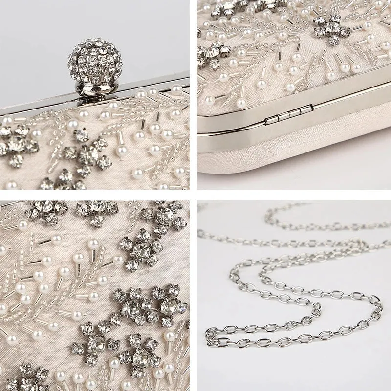 Pearl Clutch Purse Luxury Handbag Embroidery Evening Bag