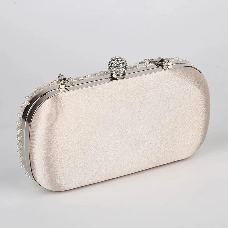 Pearl Clutch Purse Luxury Handbag Embroidery Evening Bag