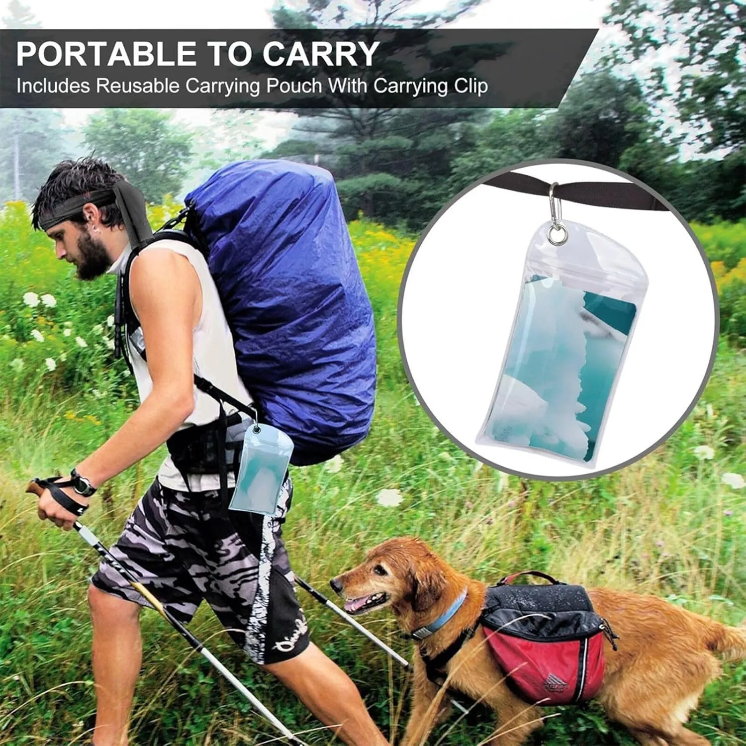 Penguins On The Iceberg Superfine Fiber Towel with Carabiner,Quick Drying Portable,Be Suitable for Beach,Pool,Hiking