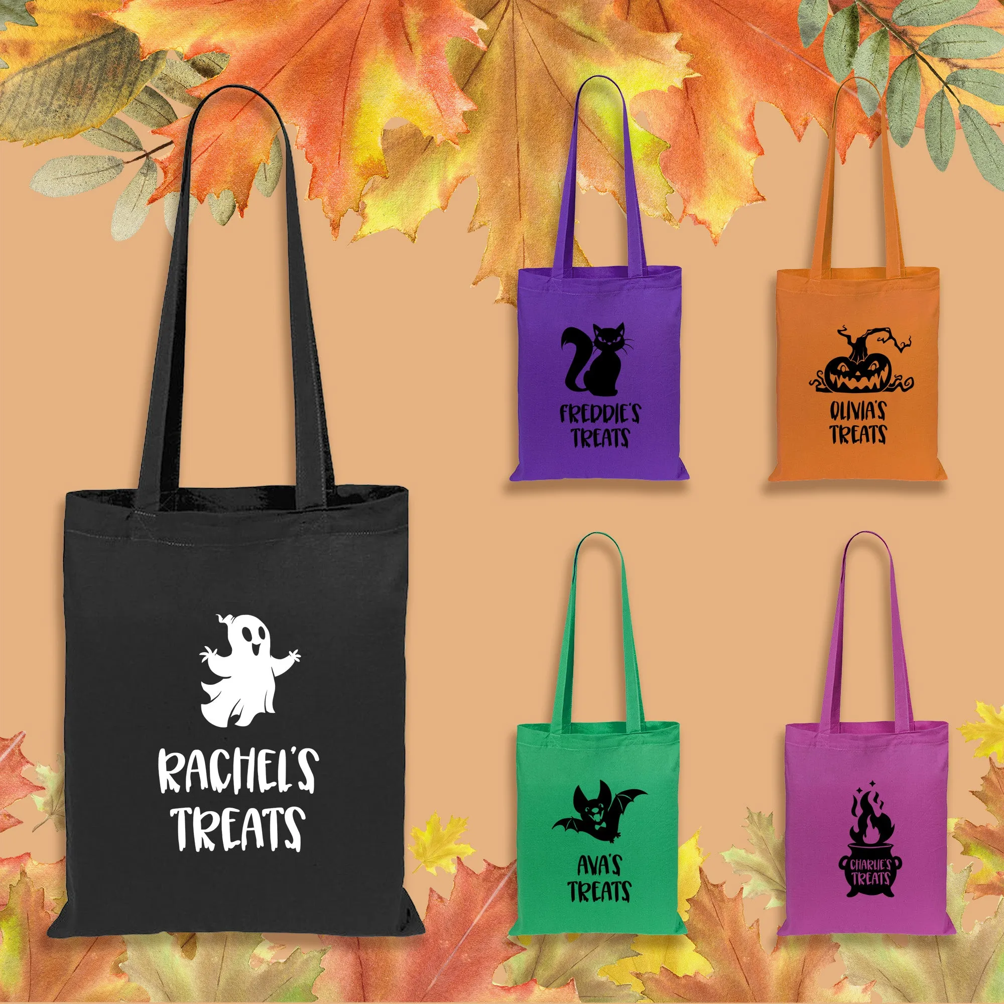 Personalised Children's Halloween Treats Tote Bag