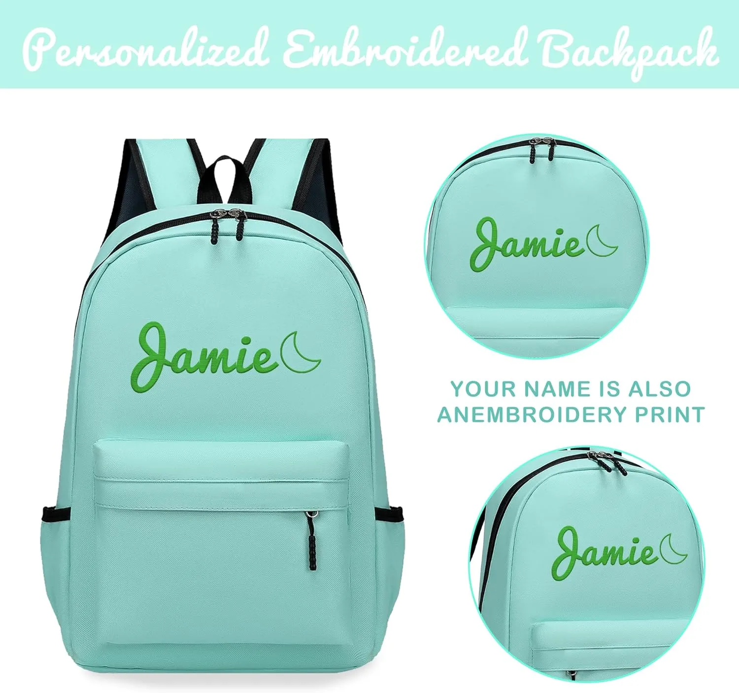 Personalized Kids Backpack for Teens Toddler Preschool Boys Girls, Custom Name Cute Kids School Backpack with Adjustable Padded Straps, Back to School Gifts for Boys Girls (Blue)