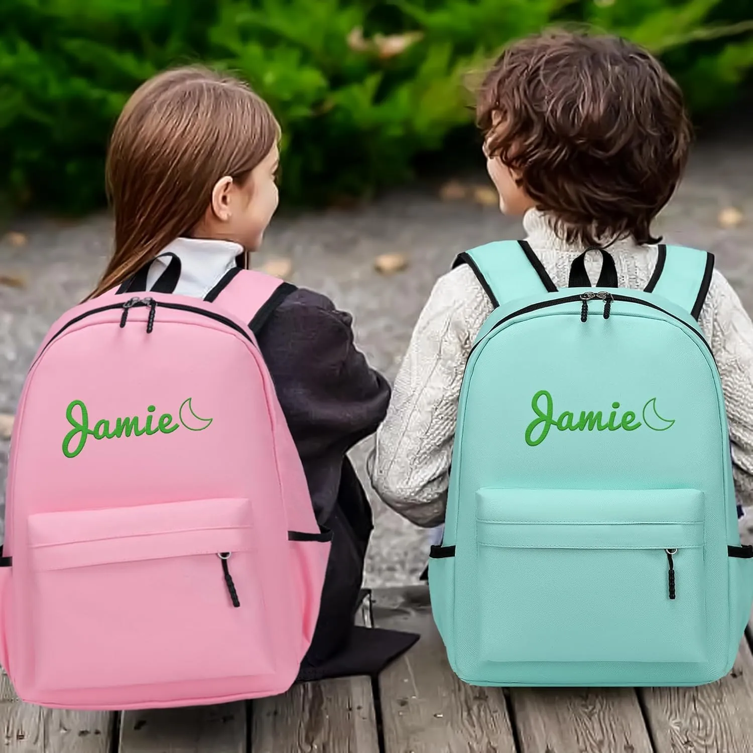 Personalized Kids Backpack for Teens Toddler Preschool Boys Girls, Custom Name Cute Kids School Backpack with Adjustable Padded Straps, Back to School Gifts for Boys Girls (Blue)