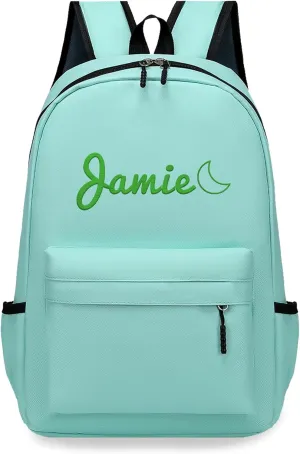 Personalized Kids Backpack for Teens Toddler Preschool Boys Girls, Custom Name Cute Kids School Backpack with Adjustable Padded Straps, Back to School Gifts for Boys Girls (Blue)