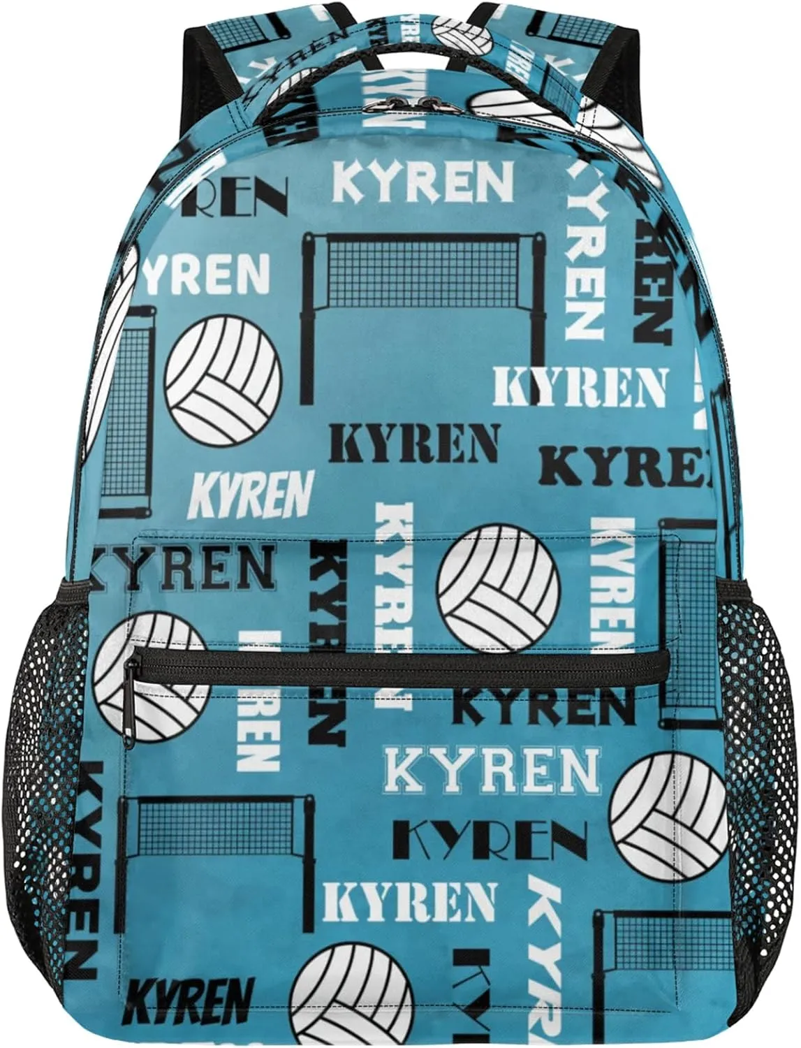 Personalized Name Volleyball Backpack, Custom Sports Bag Backpack for Men Women, Laptop Backpacks Travel Camping Hiking Daypack, Dark Blue