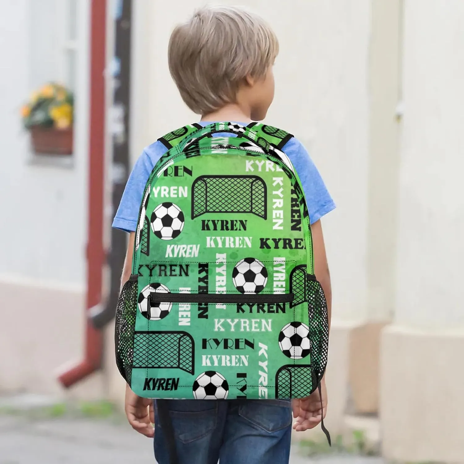 Personalized Soccer Backpack for Men Women, Custom Name Sports Bag Backpack, Laptop Backpacks Daypack for Travel Camping, Dark Green