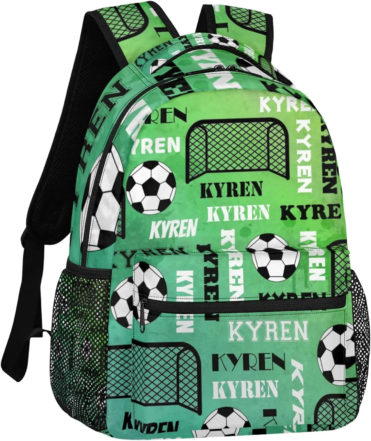 Personalized Soccer Backpack for Men Women, Custom Name Sports Bag Backpack, Laptop Backpacks Daypack for Travel Camping, Dark Green
