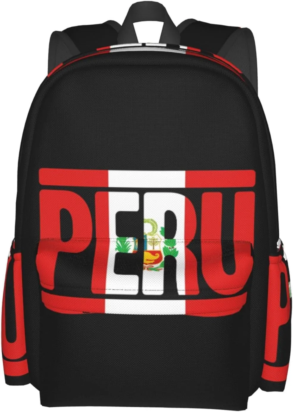 Peruvian Peru Flag Casual Backpack Large Capacity Travel Backpacks Laptop Daypack Commuter Rucksack Adjustable Strap Sports Bags for Hiking Biking
