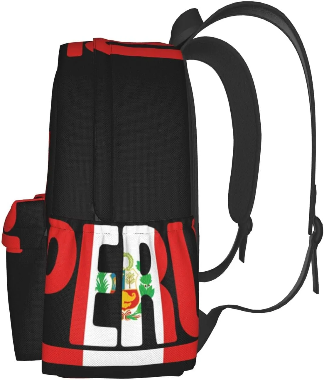 Peruvian Peru Flag Casual Backpack Large Capacity Travel Backpacks Laptop Daypack Commuter Rucksack Adjustable Strap Sports Bags for Hiking Biking