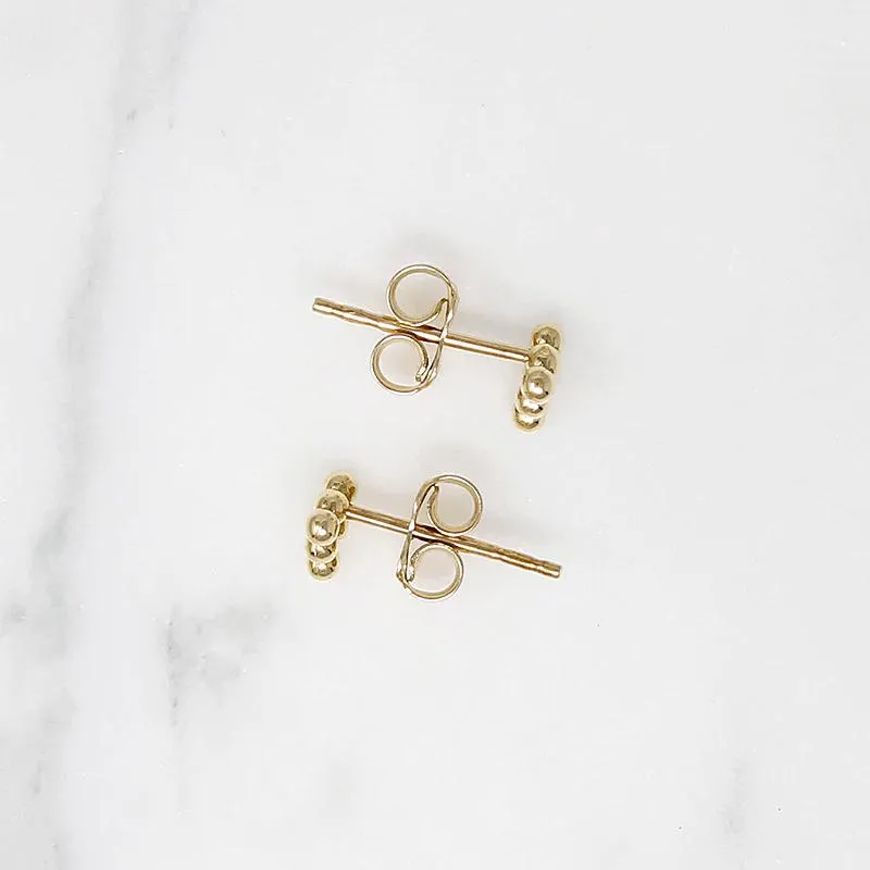 Petite Pyramid 14k Gold Stud Earrings