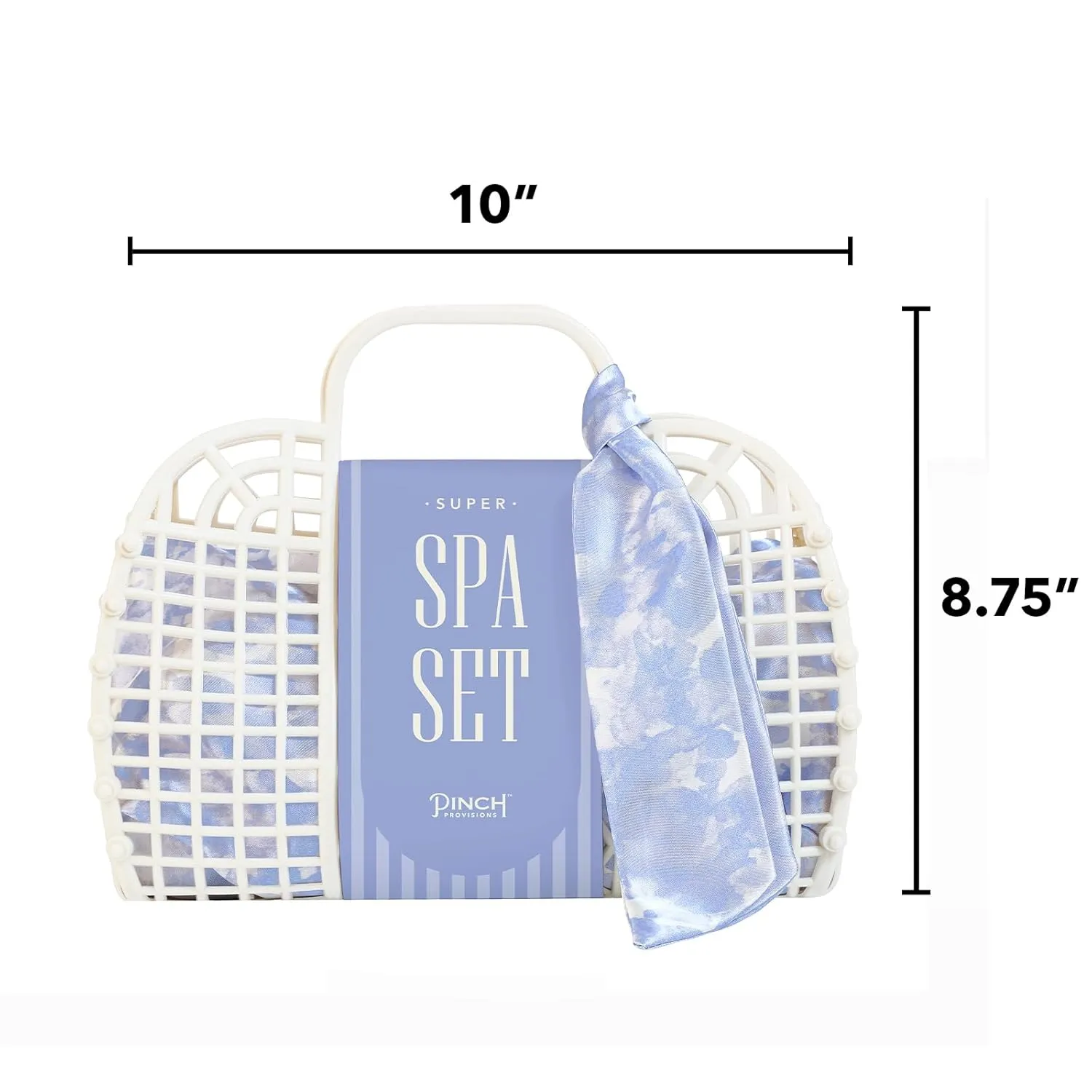 Pinch Provisions Jelly Tote Super Spa Set, 8pc Full Body Skin Care Kit, Home Spa Gift Set, Skin & Hair Care Accessories with Facial Roller, Scalp Massager, Lavendar Shower Steamer & More! (Periwinkle)