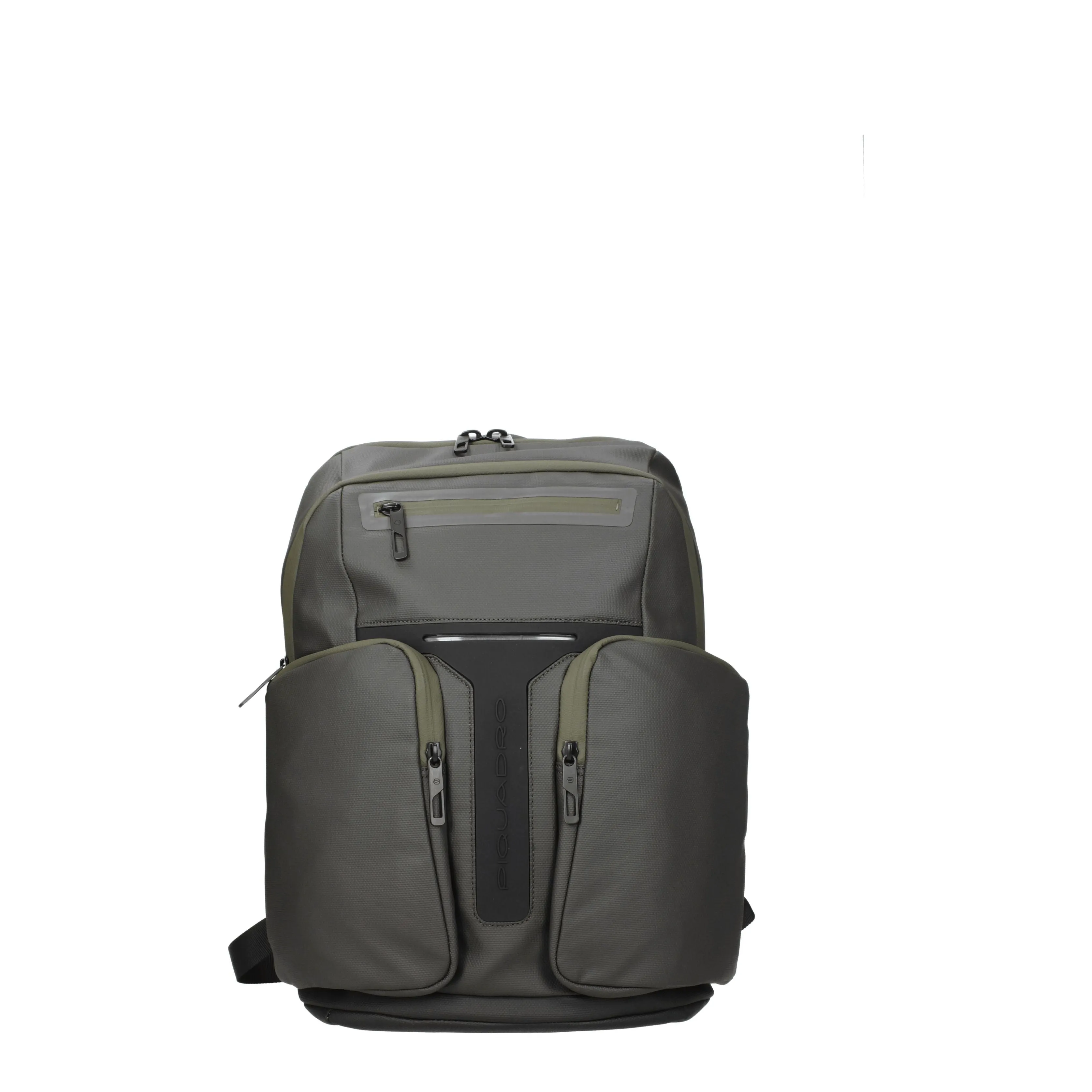 Piquadro Backpacks and Fanny Packs Men Leather Green/Dark Gray