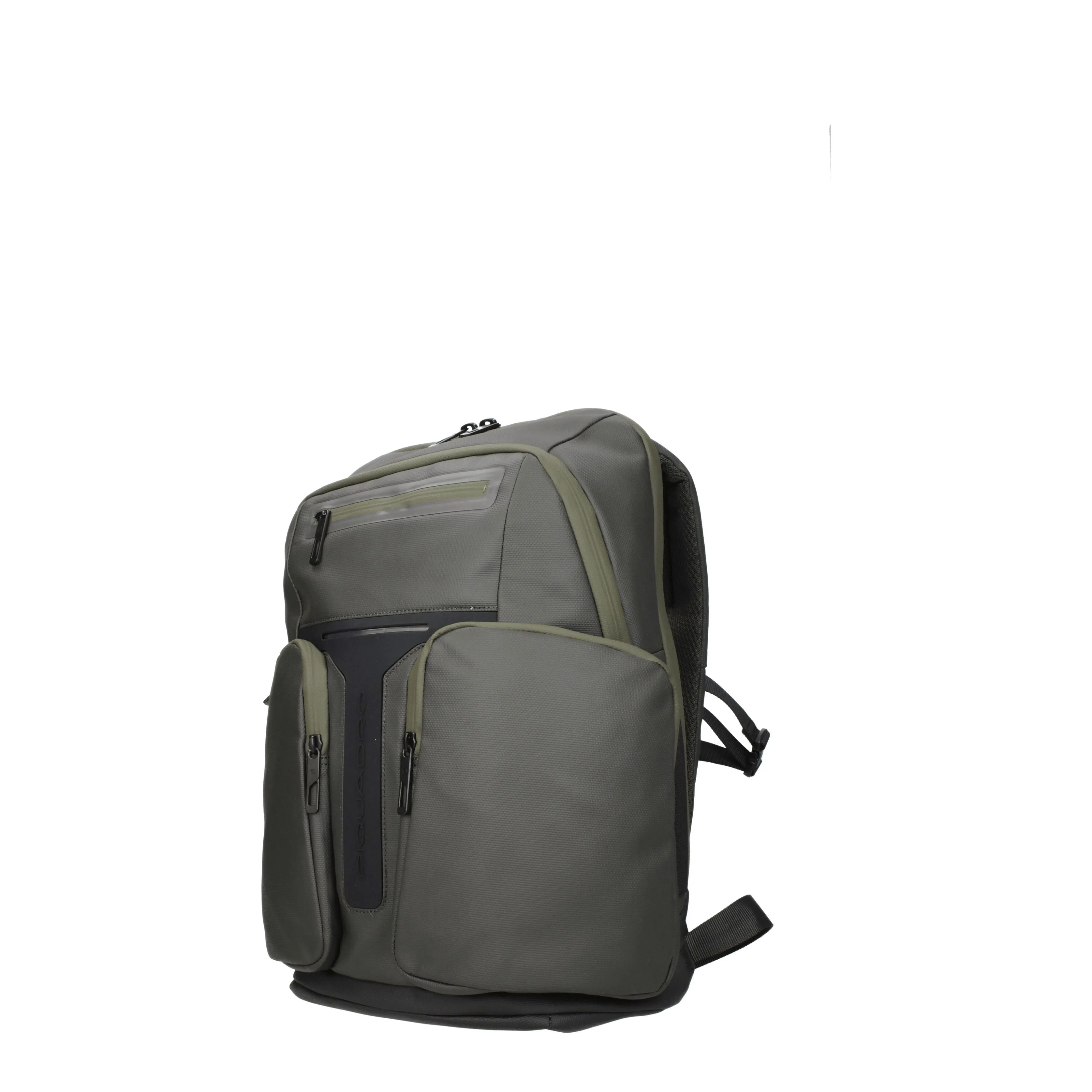 Piquadro Backpacks and Fanny Packs Men Leather Green/Dark Gray
