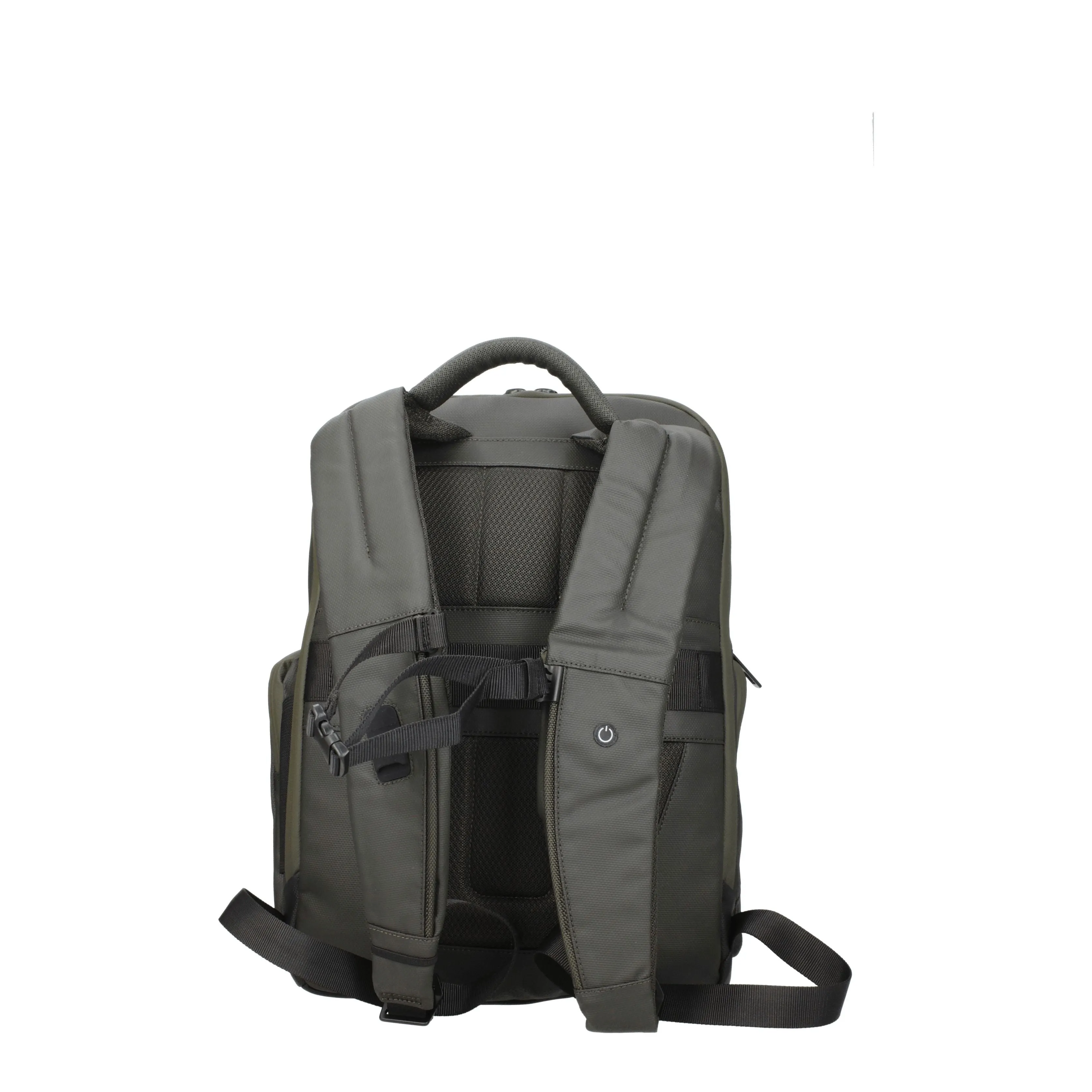 Piquadro Backpacks and Fanny Packs Men Leather Green/Dark Gray