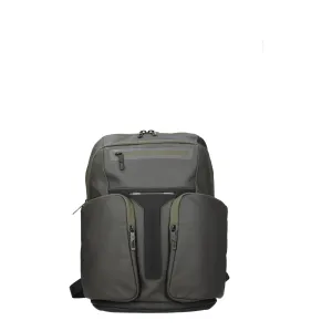 Piquadro Backpacks and Fanny Packs Men Leather Green/Dark Gray