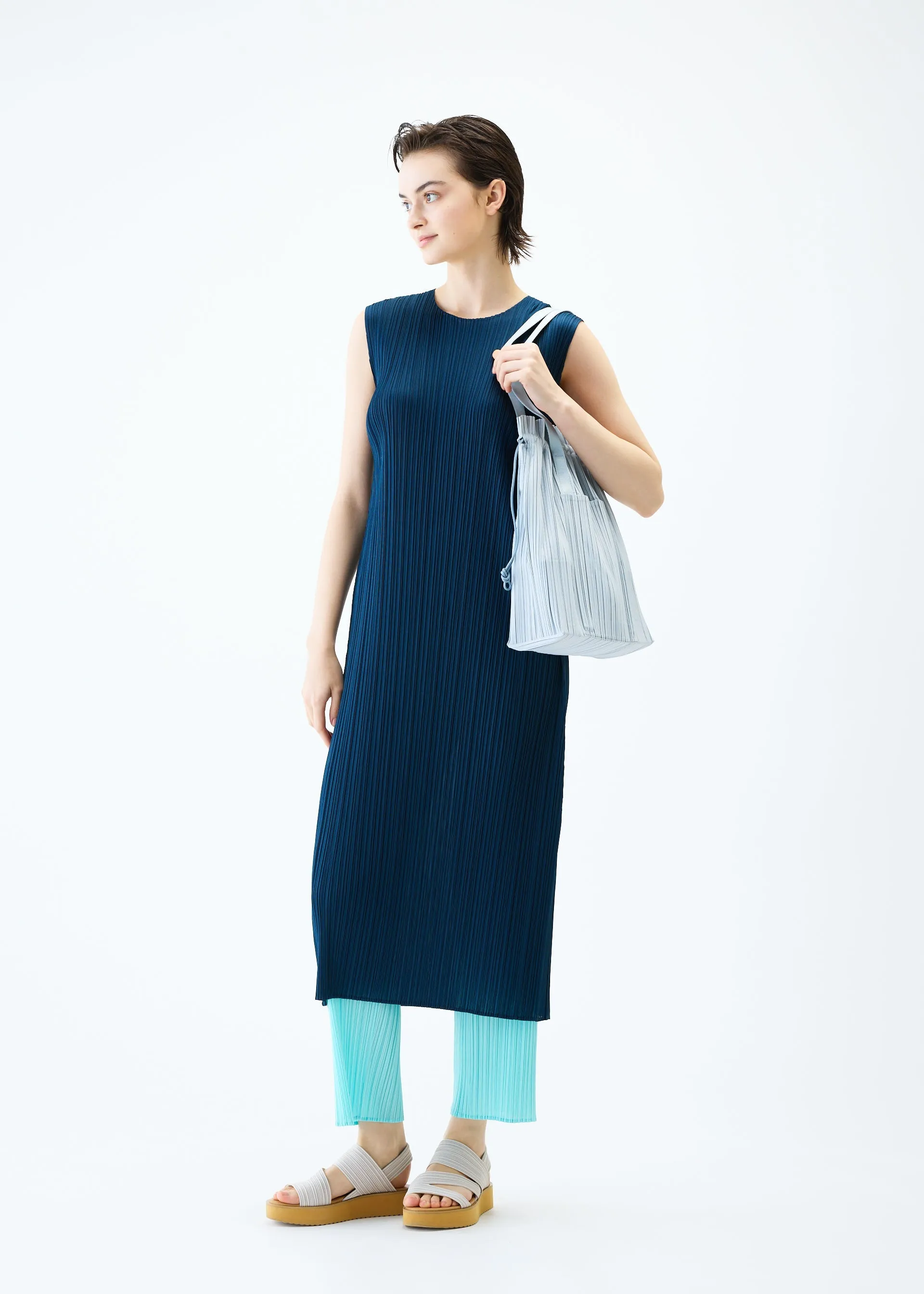 PLEATS TOTE BAG Bag Aqua Blue