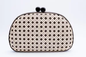 Plumeria Oval Clutch - Dark Choco brown