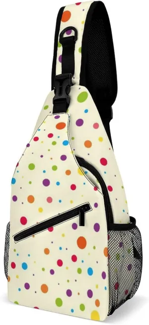 Polka Dots Sling Bag Man Womens Crossbody Backpack Chest Daypack Small Cross Body Backpack Travel Bag Gym Daypack Sports Backpacks