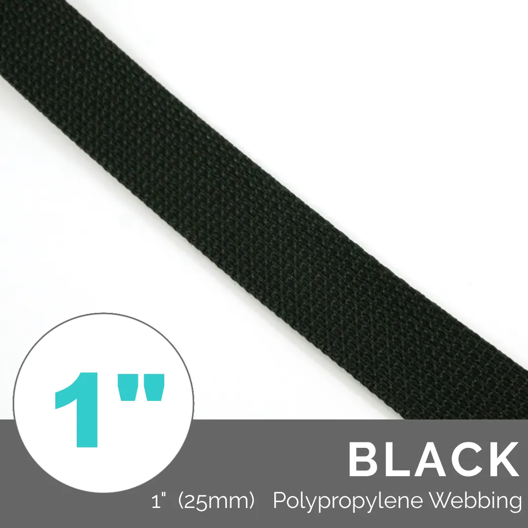 (Poly) Regular Strap Webbing 1" (25mm) Wide (Per 1 Yard)