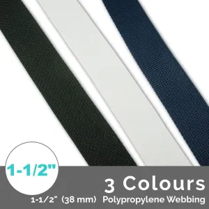 (Poly) WIDE Regular Strap Webbing **1 1/2" (38 mm)** Wide (Per Yard)