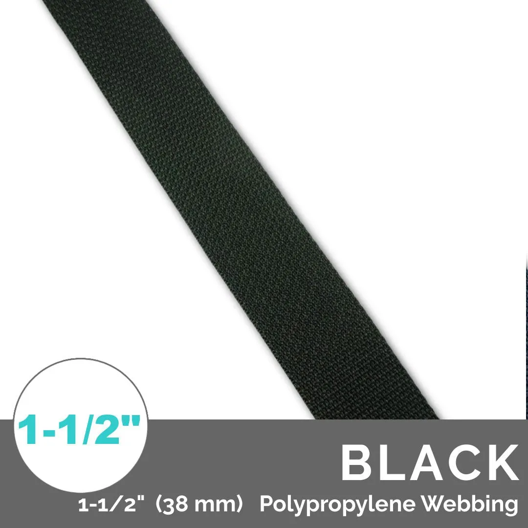 (Poly) WIDE Regular Strap Webbing **1 1/2" (38 mm)** Wide (Per Yard)