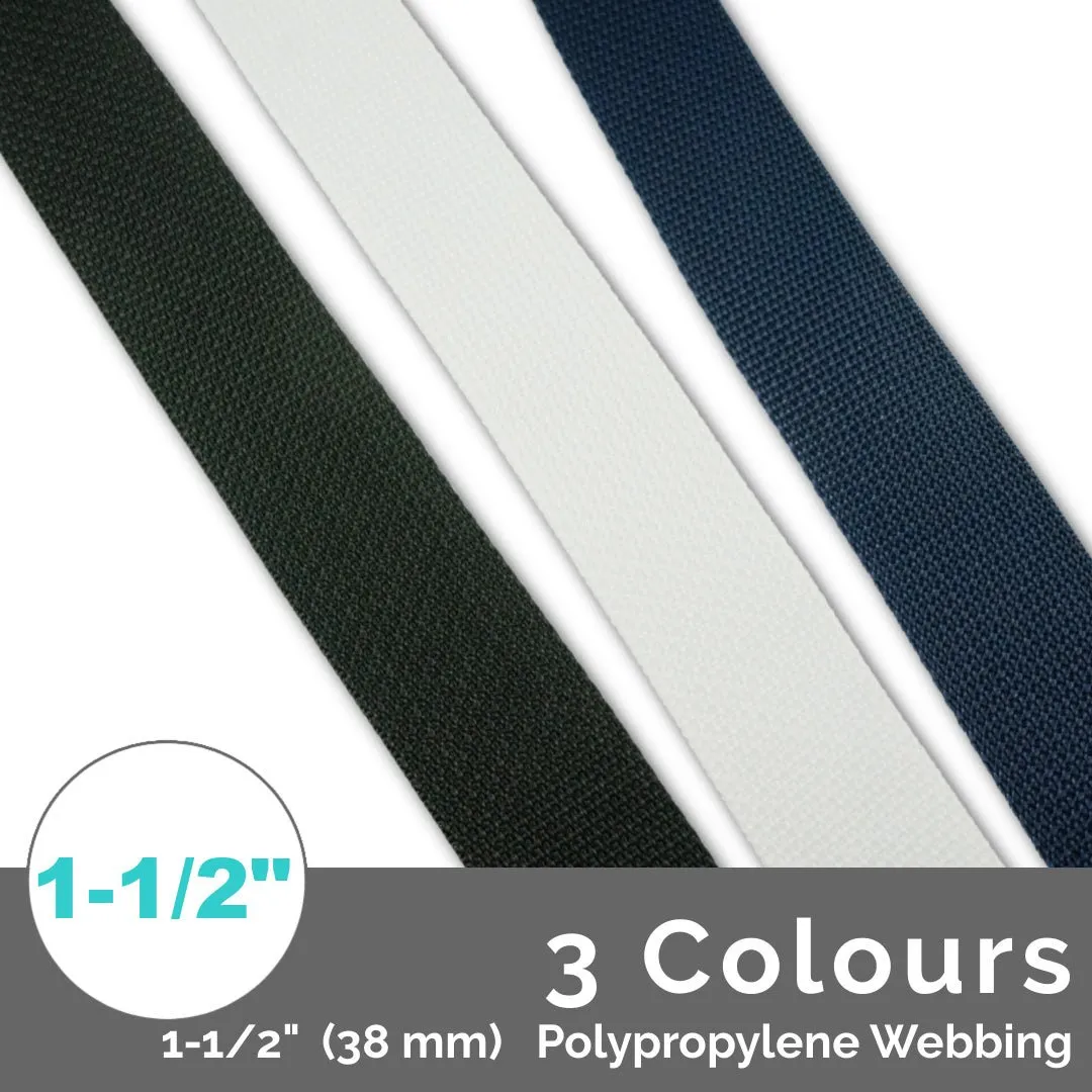 (Poly) WIDE Regular Strap Webbing **1 1/2" (38 mm)** Wide (Per Yard)